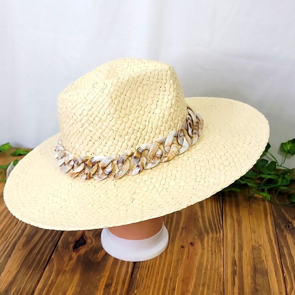 Time and Tru. Straw Hat. Classy Band. OSFA. NWT